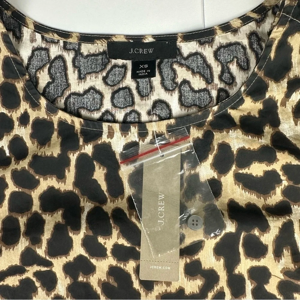 NWT J. Crew Leopard Ruffle Long Sleeve Top